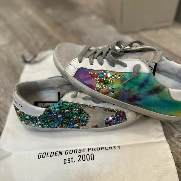 Golden Goose Multicolor tye dye and Crystal Superstars size 37 - Picture 1 of 12